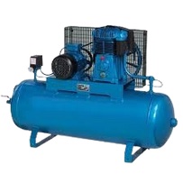 Tank-mounted industrial air compressor